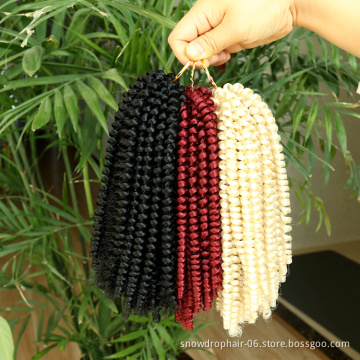 nubian spring twist 8inch red curly xuchang hair extensions braid crochet samples china hair distributors